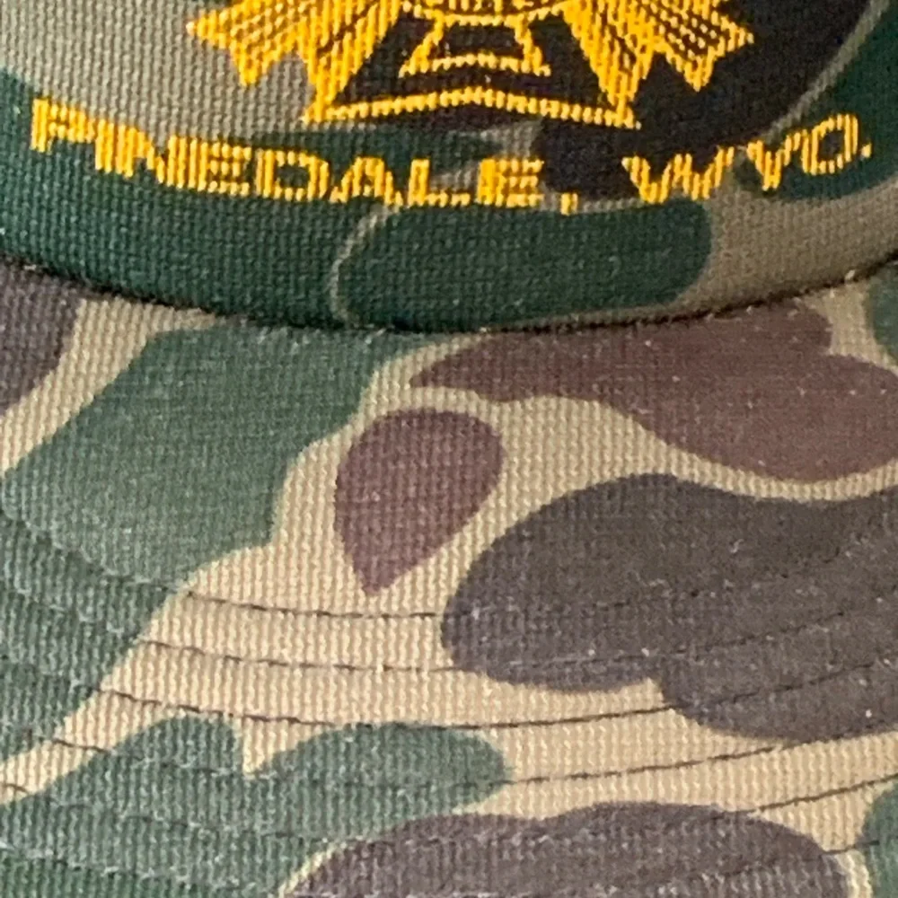 Vintage VFW Post 4801 Pinedale Wyoming Snapback Trucker Hat Baseball Camo USA